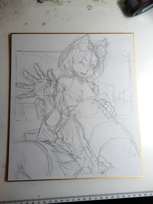 珍しく撮ってあった大ラフ。 