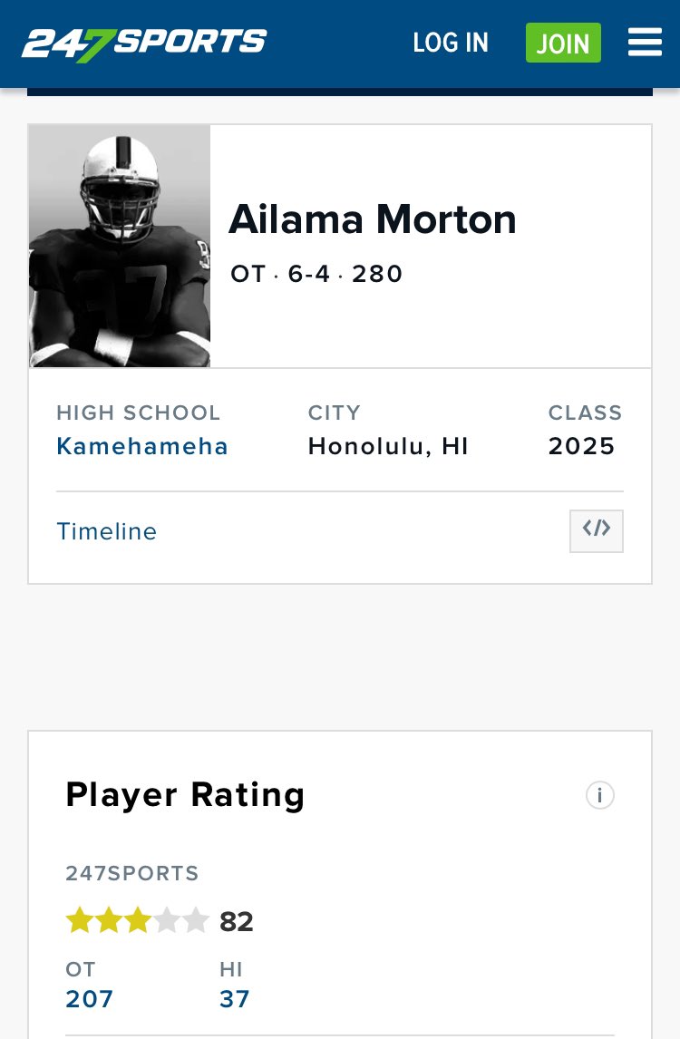 Ailamamorton25's tweet photo. Mahalo to @BrandonHuffman @GregBiggins for ranking me as a 3 star recruit. #blessed #AG2G @CoachArmy @ESPNHonolulu @247recruiting @Coach_JLoeffler @PakalaniBello @NevadaFootball https://t.co/nSrtlKmgGv