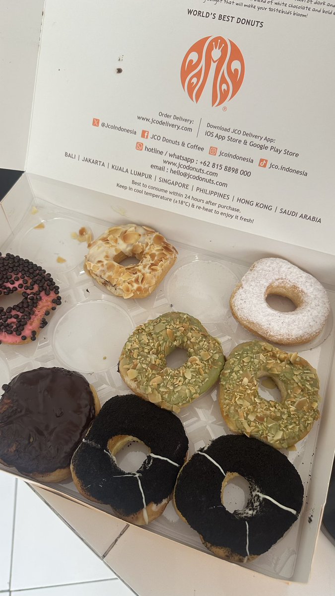 La2GiG's tweet photo. @JcoIndonesia semalam Beli donat 2 lusin dengan 2 minum. Sy lgs makan donat nya di tempat. ga fluffy tapi kempot keras. Sdh info ke server tp sy ga minta ganti. Pagi ini, donat yg sy beli smlm sdh keras. Kalau memang sepi harusnya jgn produksi banyak2 shg donat fresh https://t.co/256fiGk5de