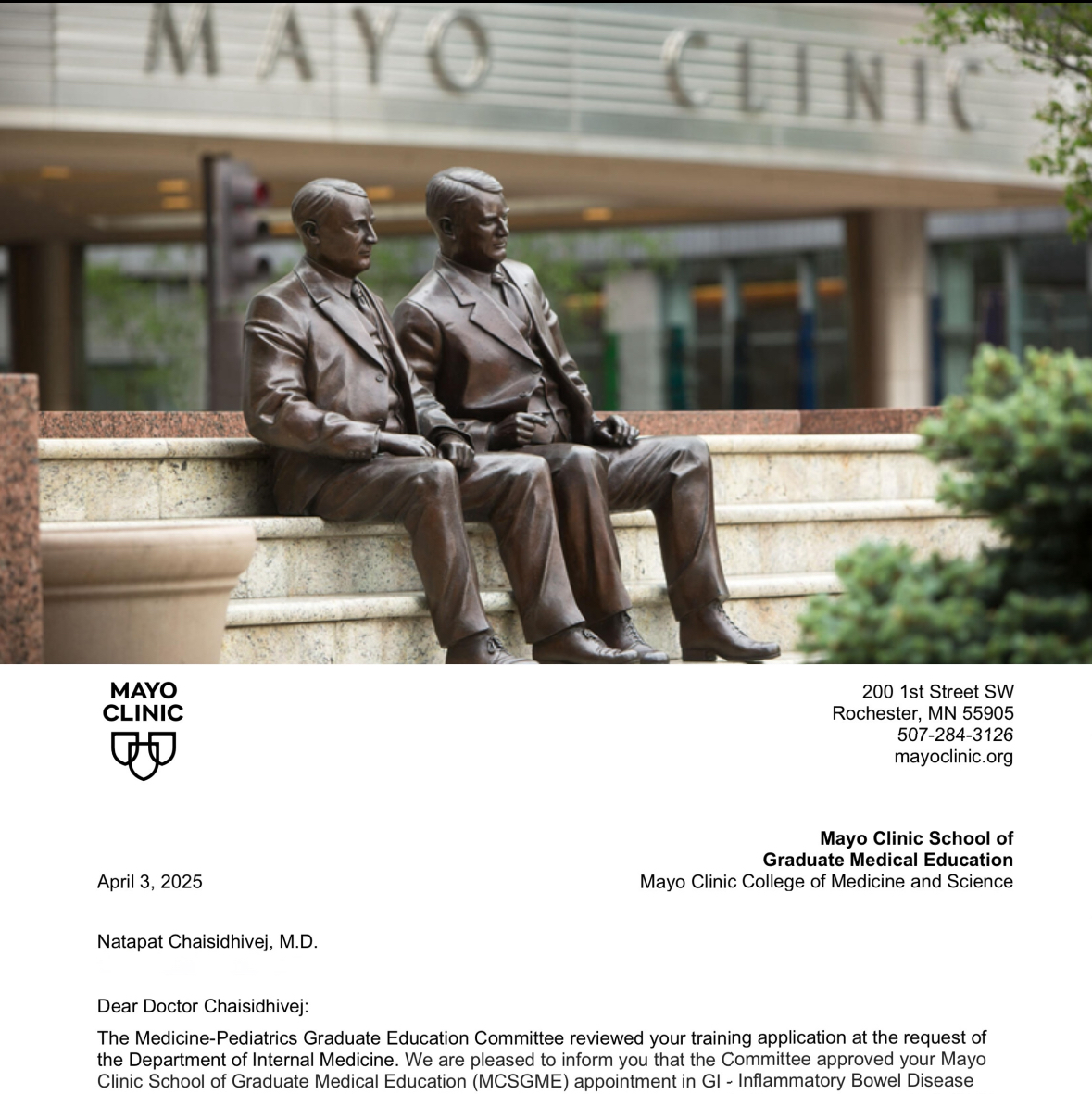 Natapat ‘Peak’ Chaisidhivej, MD (@peaknatapatmd) on Twitter photo I’m humbled and thrilled to share that I’ll be joining the Advanced #IBD Fellowship at <a href="/MayoClinicGIHep/">Mayo Clinic Gastroenterology & Hepatology</a> MN in 2026!
Thank you <a href="/EdwardLoftus2/">Edward Loftus</a> <a href="/LauraRaffalsMD/">Laura Raffals, MD</a> <a href="/DavidBruiningMD/">David Bruining</a> for this opportunity. Grateful to my PD & mentors <a href="/kehutchins77/">Katie Hutchins, MD</a> <a href="/ibdgijami/">Jami Kinnucan, MD, FACG, AGAF, FCCF</a> <a href="/pmannon1/">pmannon</a> <a href="/JLeightonMD/">Jonathan Leighton, MD</a> I’m humbled and thrilled to share that I’ll be joining the Advanced #IBD Fellowship at <a href="/MayoClinicGIHep/">Mayo Clinic Gastroenterology & Hepatology</a> MN in 2026!
Thank you <a href="/EdwardLoftus2/">Edward Loftus</a> <a href="/LauraRaffalsMD/">Laura Raffals, MD</a> <a href="/DavidBruiningMD/">David Bruining</a> for this opportunity. Grateful to my PD & mentors <a href="/kehutchins77/">Katie Hutchins, MD</a> <a href="/ibdgijami/">Jami Kinnucan, MD, FACG, AGAF, FCCF</a> <a href="/pmannon1/">pmannon</a> <a href="/JLeightonMD/">Jonathan Leighton, MD</a>
