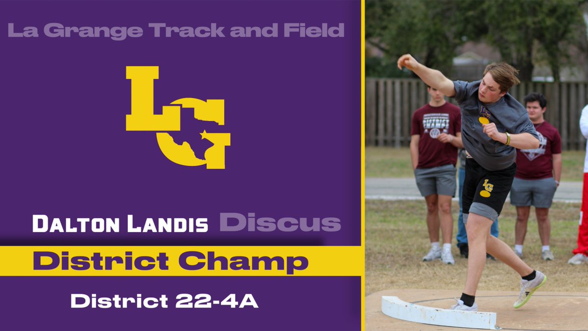 Congrats to our 22-4A Discus Champion. Dalton Landis turned in a throw of 146'10" to bring home the district Championship!