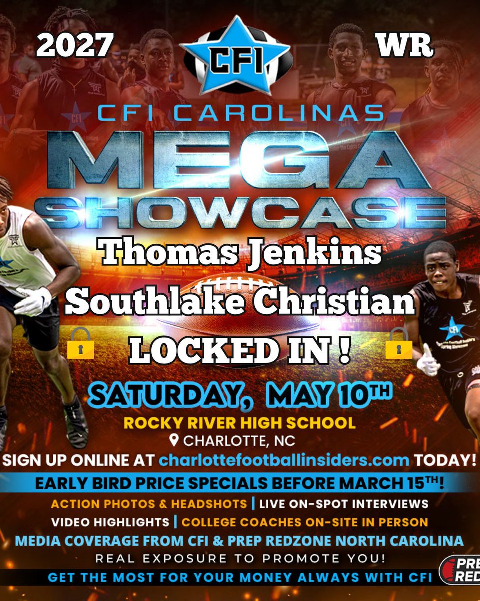 <a href="/TJenkins_2/">Thomas Jenkins</a> is locked in, come join him - sign up at the link! charlottefootballinsiders.com/megashowcase20…
