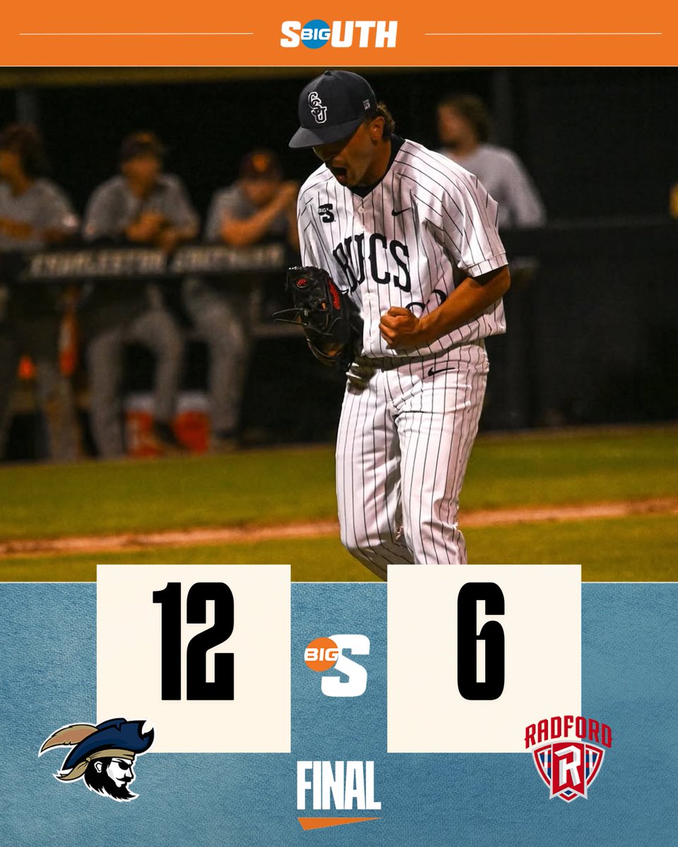 BigSouthSports's tweet photo. Bucs on 🔝

Charleston Southern plates 6️⃣ in the sixth to overtake Radford on the road!

#BigSouthBase x @CSU_BucBaseball https://t.co/FQYo1V5wf8