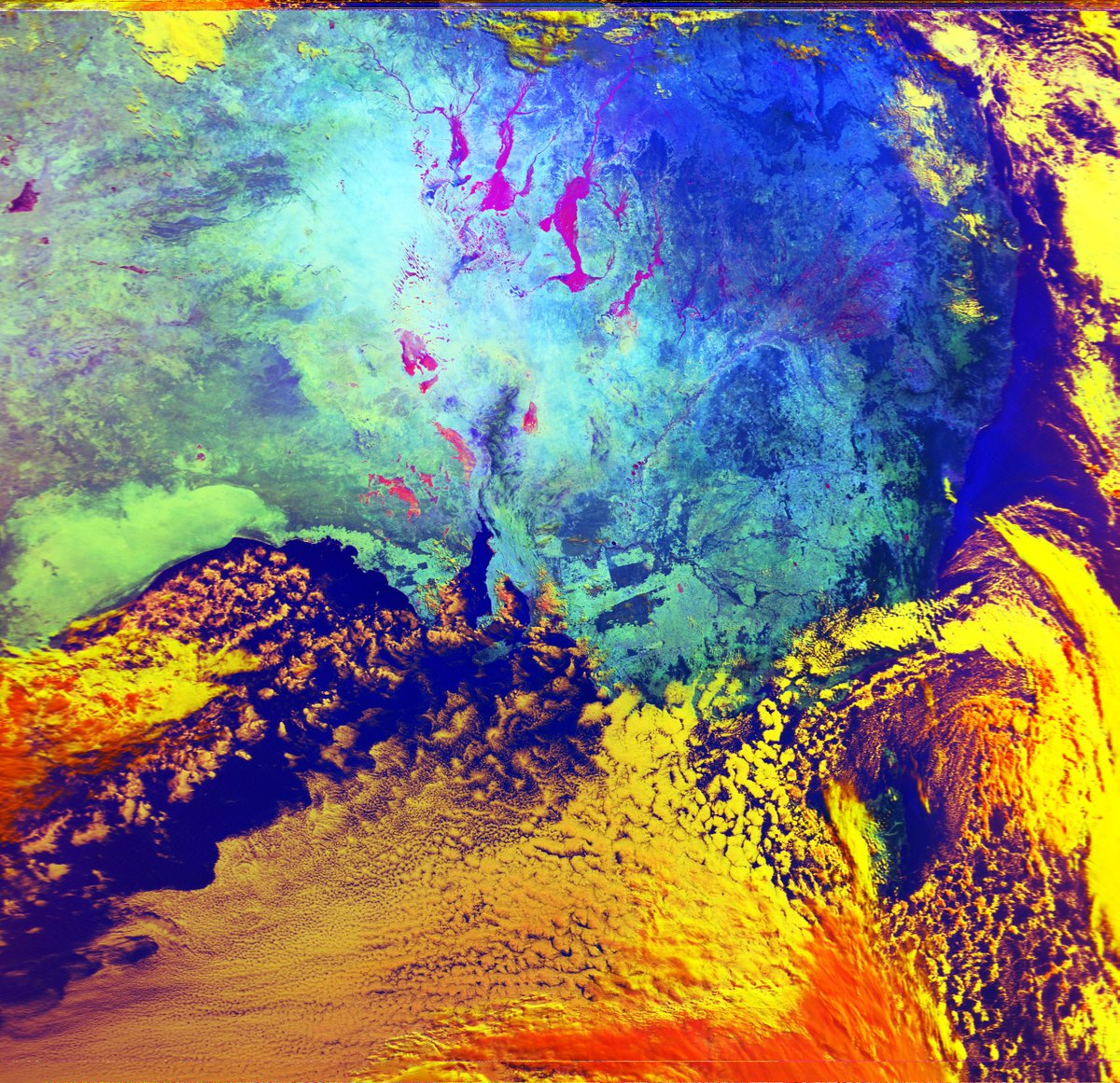 BenSKlerk1's tweet photo. #MetopB (23:20UTC) 10:20am 5 April AEDT
#Satdump, #DiscoveryDish, #Airspy mini
Metop give very nice details of all the floods in #Australia.
#weather #HRPT #Satellite #BOM_QLD #BOM_AU #QLDFLOOD https://t.co/8OHAV3PLXK
