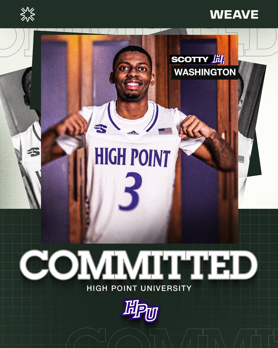 Together with Scotty Washington (<a href="/ScottyWashing12/">Scotty Washington</a>) we are excited to announce his commitment to High Point. #WEAVE 🧶