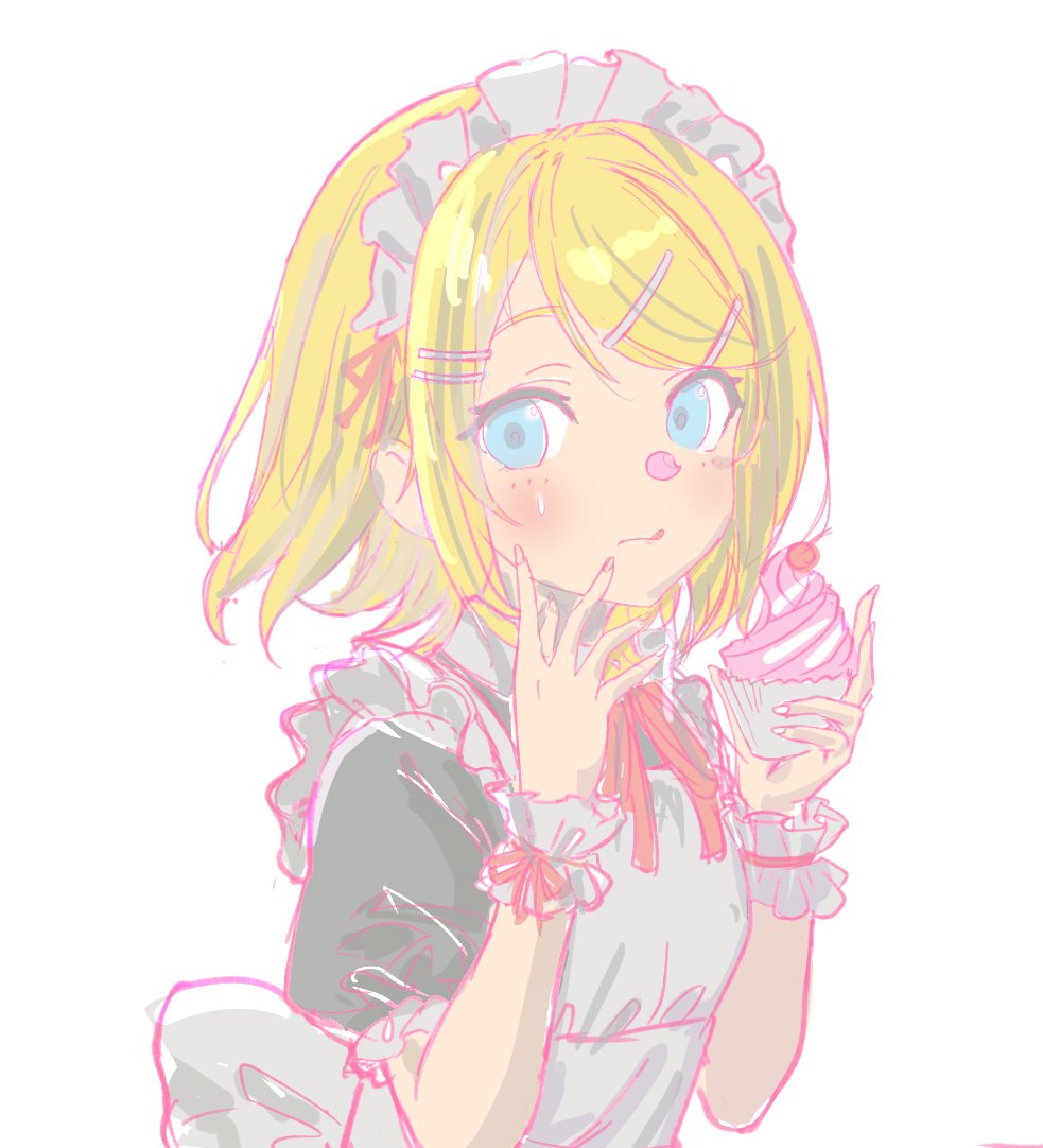 鏡音リン 「むかしの絵を見返してみて-色紙描く時に描いたラフ このころが一番可愛く描けていた」|ユキハネのイラスト