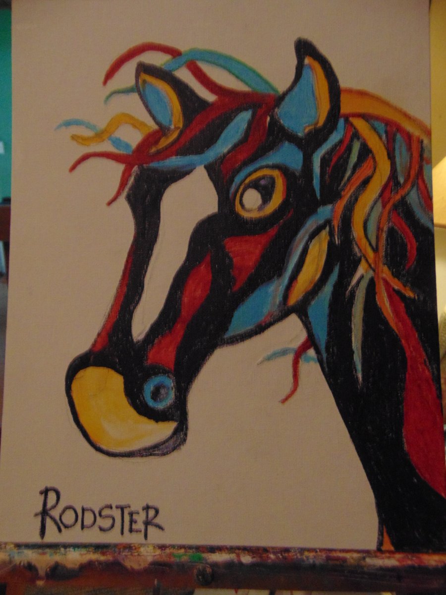 Color Horse No2 -11X14 ink and acrylic