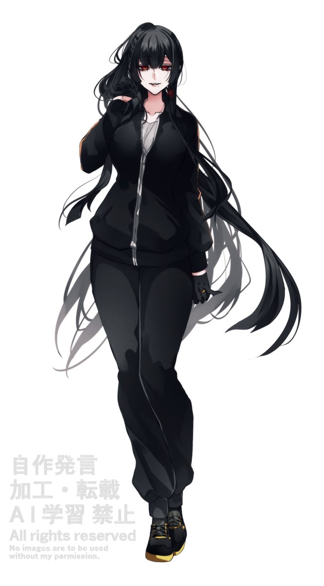 「黒ジャージ 」|佳宵かよい🌙のイラスト