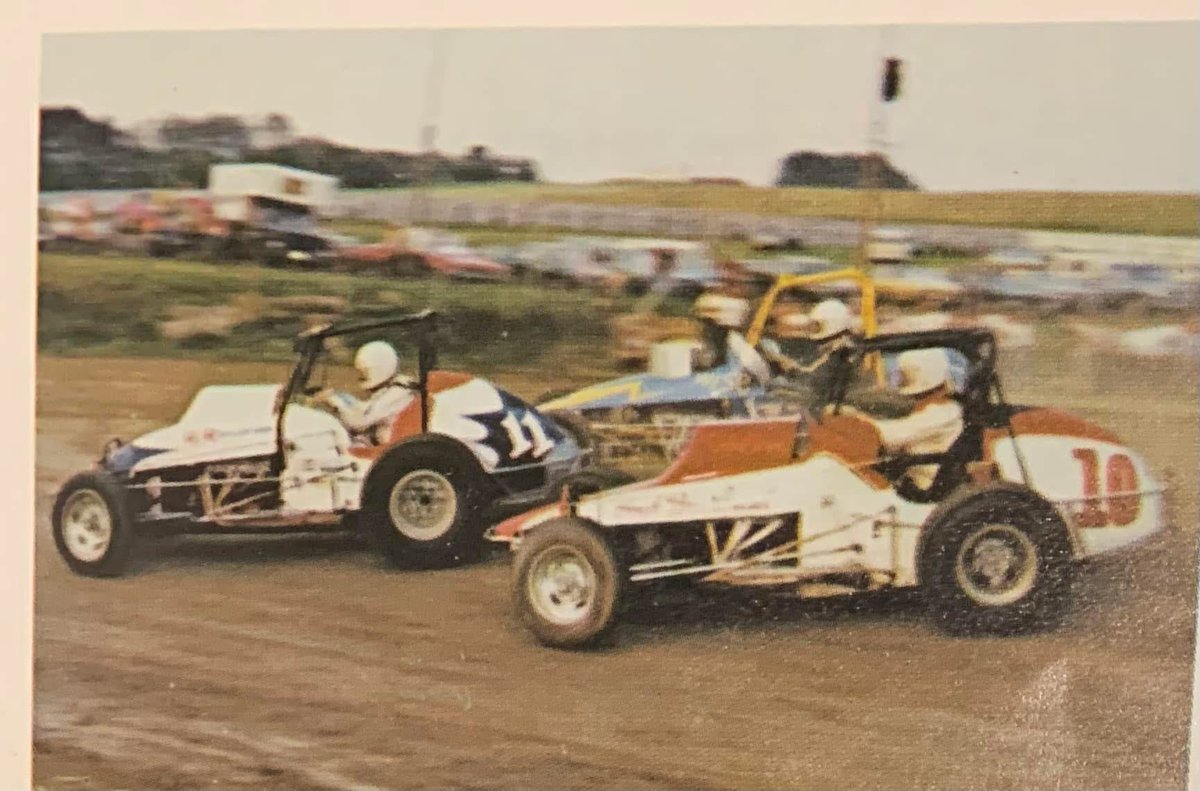 This photo taken at Mercer has 3 hall of fame drivers who have won a total of 145 Mercer sprint features from 1966 until they all retired from the sprints surprisingly enough all 3 ended their career in the modified class winning a feature in each of their final year of racing