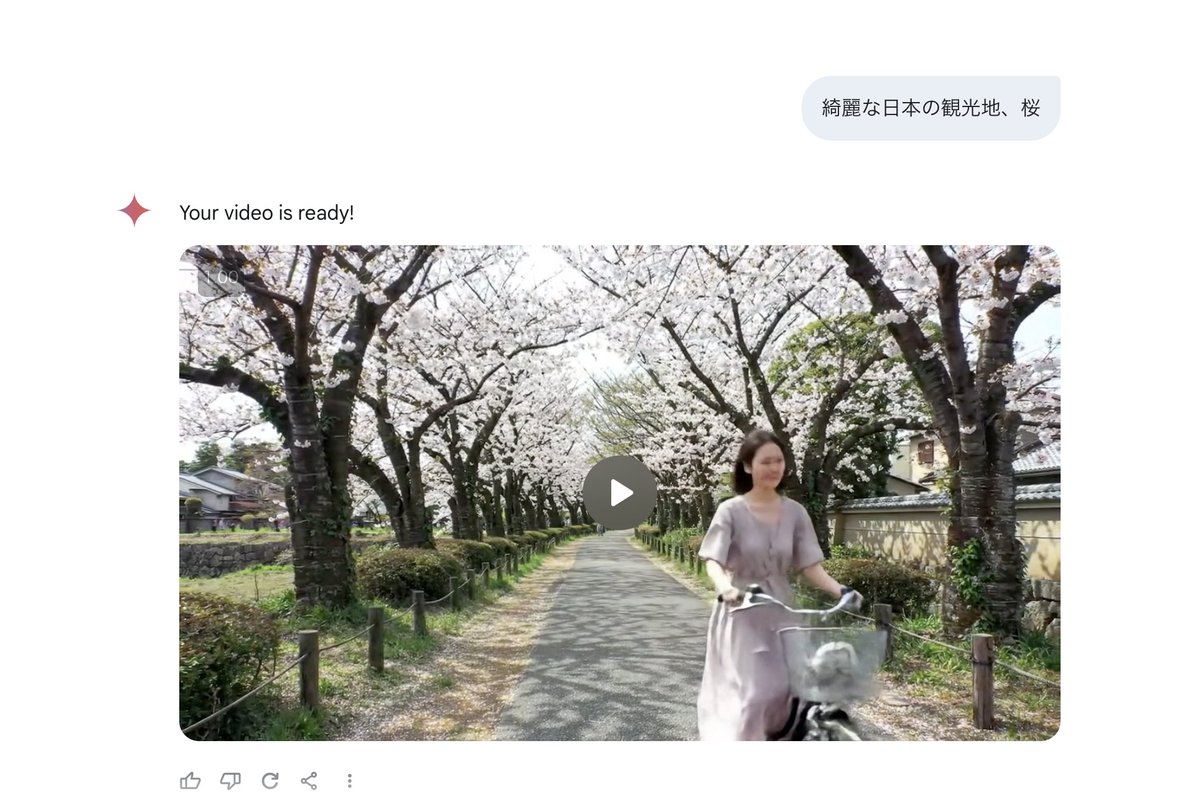 masahirochaen's tweet photo. 【🔥朗報】Google Geminiの高精度動画生成「Veo2」が搭載。

普通にChatGPT並みに機能豊富。Googleユーザーは追加課金なしで使えるのは強い。

・複数モデル
・画像生成
・ファイル、画像解析
・Deep Research
・Canvas
・チャットボット
・動画生成

と機能豊富すぎて、最近Gemini研修依頼が多い。