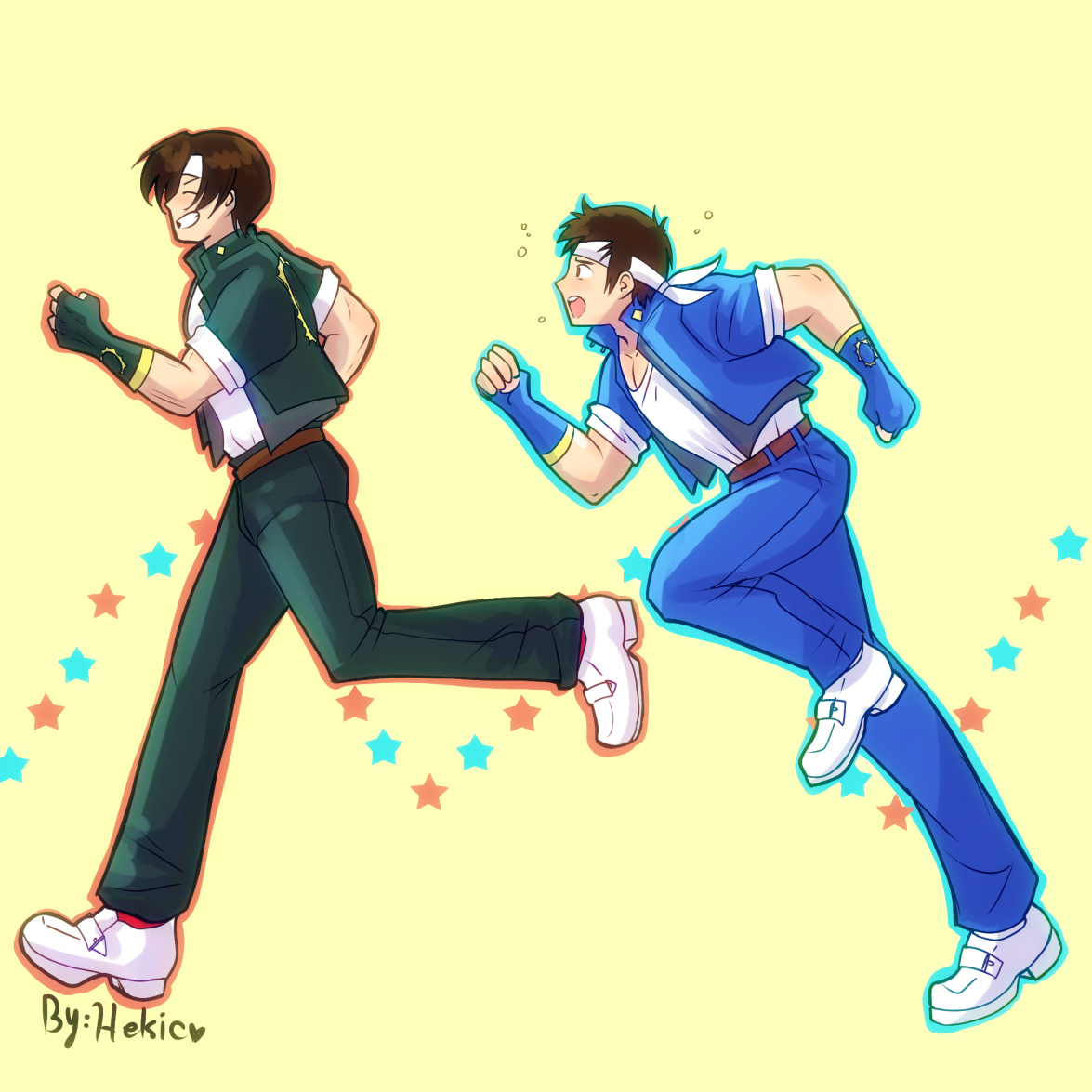 helsic's tweet image. #shingoweek dia 5: frienship / run 
I love Kyo and Shingo's relationship~

#shingoyabuki #kof #kofxv #shingoweek2025 #矢吹真吾

 #shingoweek2025