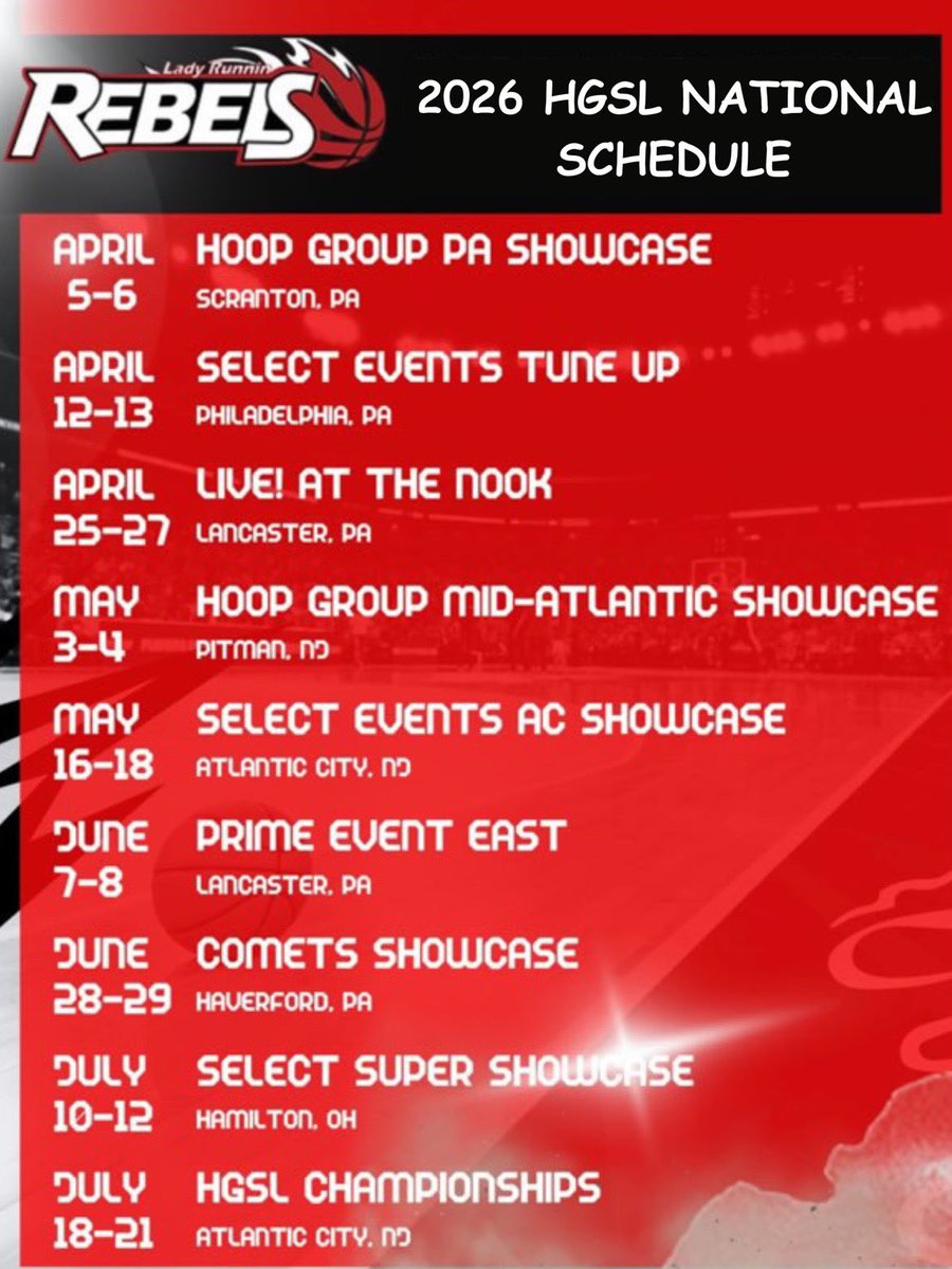 Maura Gilroy (@mauragilroy) on Twitter photo Looking forward to starting my final AAU season with <a href="/LadyRunnin/">Lady Runnin Rebels</a>βΌοΈ
Here is where my team and I will be this season! Starting with <a href="/hgsl_girls/">Hoop Group Girls</a> this weekend!
<a href="/Fordsgbball/">Haverford Fords GBB</a> Looking forward to starting my final AAU season with <a href="/LadyRunnin/">Lady Runnin Rebels</a>βΌοΈ
Here is where my team and I will be this season! Starting with <a href="/hgsl_girls/">Hoop Group Girls</a> this weekend!
<a href="/Fordsgbball/">Haverford Fords GBB</a>