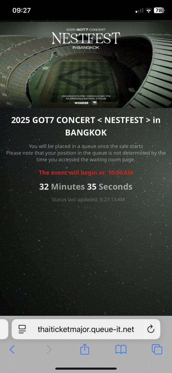 TTOEY_JS's tweet photo. รอคิว 28 นาทีอิชิบหาย  #GOT7_NESTFESTinBKK https://t.co/LOH6vCi65v