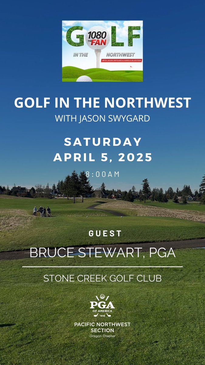 Tune in Saturday morning and hear what Bruce Stewart has been up to.  OPGA Teacher of the Year &amp; PNWPGA Teacher of the Year - <a href="/FANswag/">Jason Swygard</a> <a href="/1080TheFAN/">1080TheFan</a> <a href="/Stonecreekgc/">Stone Creek, Oregon</a>