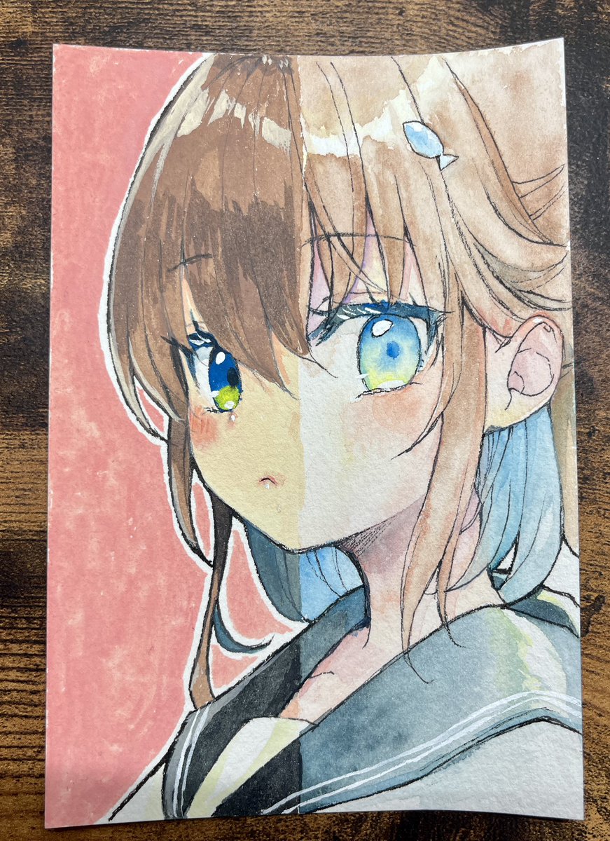 「同じ絵の具(デザイナースカラー)の濃い目と薄目で塗り比べ。紙はアルシュ細目 」|皆村春樹🦉🏮🐥FANBOX更新のイラスト