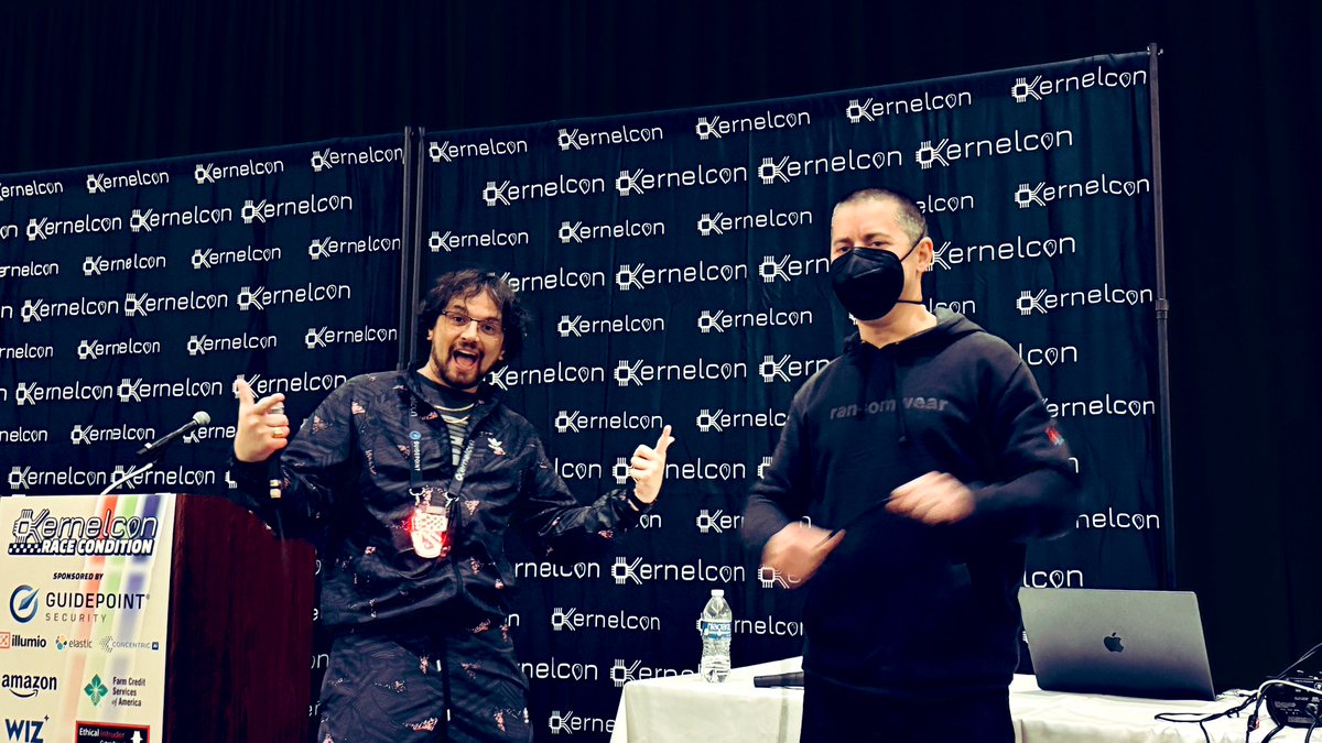 Jayson E. Street 💙 🤗💛 (@jaysonstreet) on Twitter photo Got a picture with the <a href="/_kernelcon_/">kernelcon</a> #KernelPanic champ! Though honestly <a href="/realytcracker/">ytcracker.sol/.eth 🎤💻🔬🗝🏴☠️🤙</a> & <a href="/int0x80/">int eighty (of Dual Core)</a> are the real champions!!! 🤩 #HackerAdventures Got a picture with the <a href="/_kernelcon_/">kernelcon</a> #KernelPanic champ! Though honestly <a href="/realytcracker/">ytcracker.sol/.eth 🎤💻🔬🗝🏴☠️🤙</a> & <a href="/int0x80/">int eighty (of Dual Core)</a> are the real champions!!! 🤩 #HackerAdventures