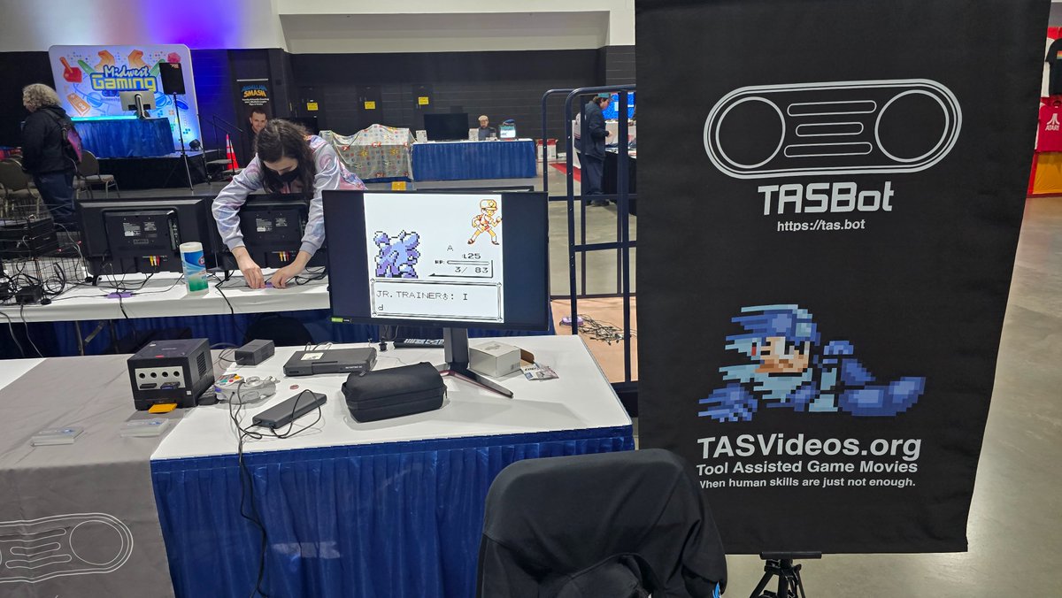 We're live in the game center <a href="/MGC_gaming/">MGC</a>  showcasing the GBI-SR + Retrotink 4K combo courtesy <a href="/Extrems/">Extrems (@extrems@mastodon.online)</a> and <a href="/retrotink2/">Mike Chi</a> for super sharp game boy pixels alongside our usual TAS work!