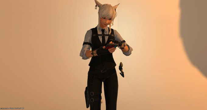 aquarialicia's tweet photo. 【パッチ7.2実装記念】第7弾[追加分]
【応募方法】 ※RPのみで応募完了
『バウンサー装備一式(ホルスター有or無・計5部位)』１名様にプレゼント
【応募期間】 ～25年4月16日23時59分迄
【応募方法��
<メイン枠>     RP のみ
・いいねで確率UP(当選率2.0倍UP)
<リアクション合計> 
・RP数+イイね数+リプ数=1,279超えたらRP企画を追加 
・RP数+イイね数+リプ数=1,409超たらリプをくれた人に「ヘアカタログ:ハーフツインテール×1」を抽選でプレゼント
(お手数ですがRidill迄取りに来ていただきます)
※鍵垢無効(ツールで抽選対象外になるため)
【条件】私(@aquarialicia)フォローしてる方
私のホーム鯖GaiaDCRidillに取りに来れる方
賞品の使用用途は自由マケに流してもOK
受け渡しの際SSを撮らせてもらいます(='ω'=)ｎ
#FF14 #永久の探求者 
※過去当選した人も当選権利有