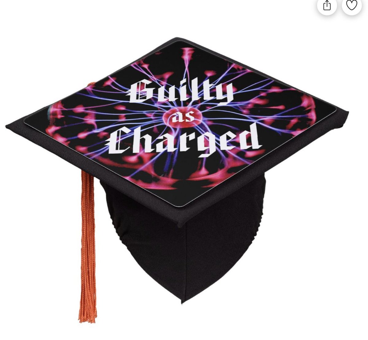 Telexplainer's tweet image. Guilty and charged humorous plasma ball themed tech graduation cap topper: zazzle.com/guilty_as_char… #graduation2025 #techgraduation #techgifts