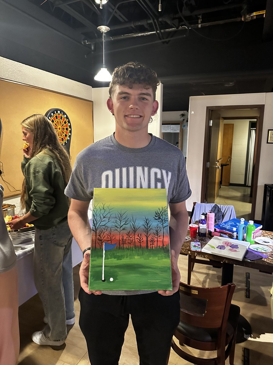 Quincy University Sprint Football (@quhawkssprintfb) on Twitter photo Football players by day, Picasso by night! Proud of the expressions of art made by our guys! Definitely going up on the Sprint Fridge! <a href="/Austinm_2005/">Austin Moore</a> <a href="/AllawayDeuce/">Jeremy Allaway II (Deuce)</a> <a href="/KadenBuchholz/">Kaden Buchholz</a>
#HawksHunt & #HawksPaint Football players by day, Picasso by night! Proud of the expressions of art made by our guys! Definitely going up on the Sprint Fridge! <a href="/Austinm_2005/">Austin Moore</a> <a href="/AllawayDeuce/">Jeremy Allaway II (Deuce)</a> <a href="/KadenBuchholz/">Kaden Buchholz</a>
#HawksHunt & #HawksPaint