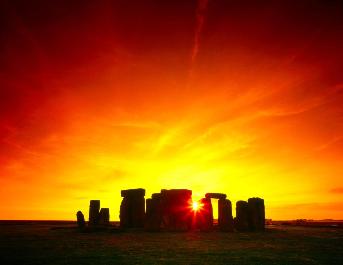 Last night's sunset at Stonehenge,Wiltshire, England, UK. 
Pic English Heritage.