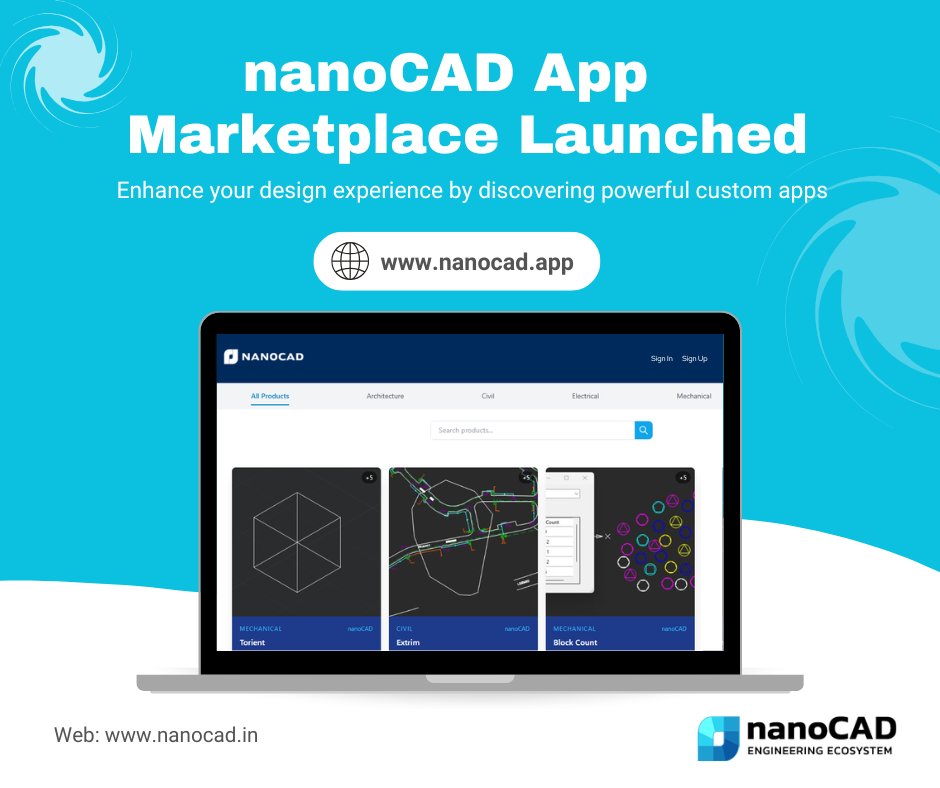 IndiaNanocad's tweet image. 💥The nanoCAD App Marketplace is LIVE!
Boost your workflow with powerful plugins &amp;amp; add-ons tailored for your design needs.

Developers, sell your apps directly through the marketplace!

Explore now 👉 nanocad.app

#appmarketplace #CADCustomization #DesignInnovation