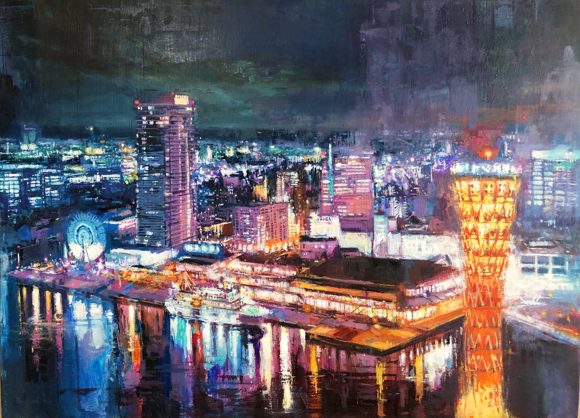 寺本和純　油彩　真作　occupation of night 寺本和純油彩真作occupation of night