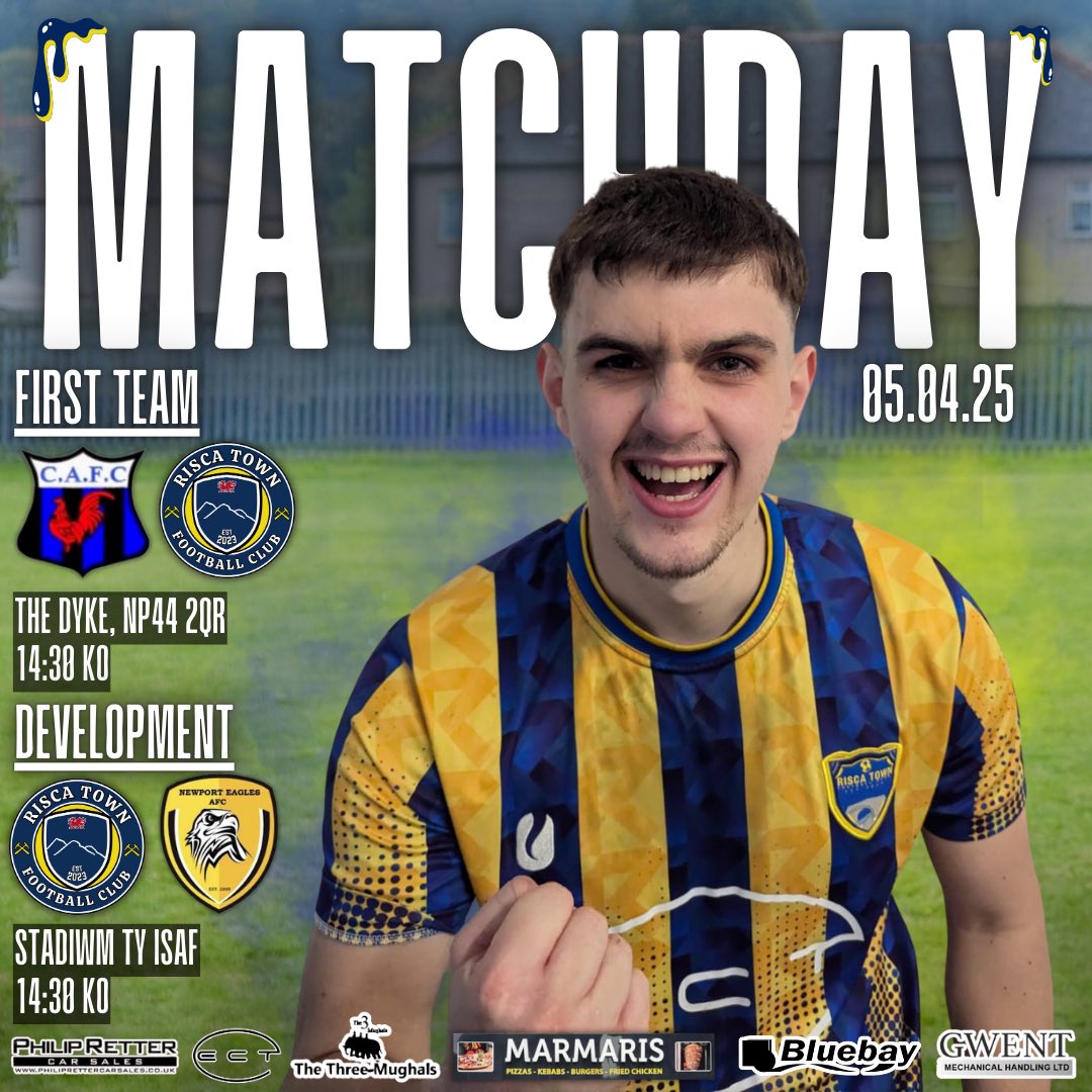 Risca Town FC (@riscatownfc) on Twitter photo MATCHDAY🔵🟡
A top of the tree clash this afternoon as the 1st Team head to <a href="/croesyath/">CroesyAthleticSeniors</a>, in what i’m sure will be a great game!
Whilst the Development welcome @newpoeagles (R) to Ty Isaf! Come down and support the boys!
#UppaTown🔵🟡 MATCHDAY🔵🟡
A top of the tree clash this afternoon as the 1st Team head to <a href="/croesyath/">CroesyAthleticSeniors</a>, in what i’m sure will be a great game!
Whilst the Development welcome @newpoeagles (R) to Ty Isaf! Come down and support the boys!
#UppaTown🔵🟡