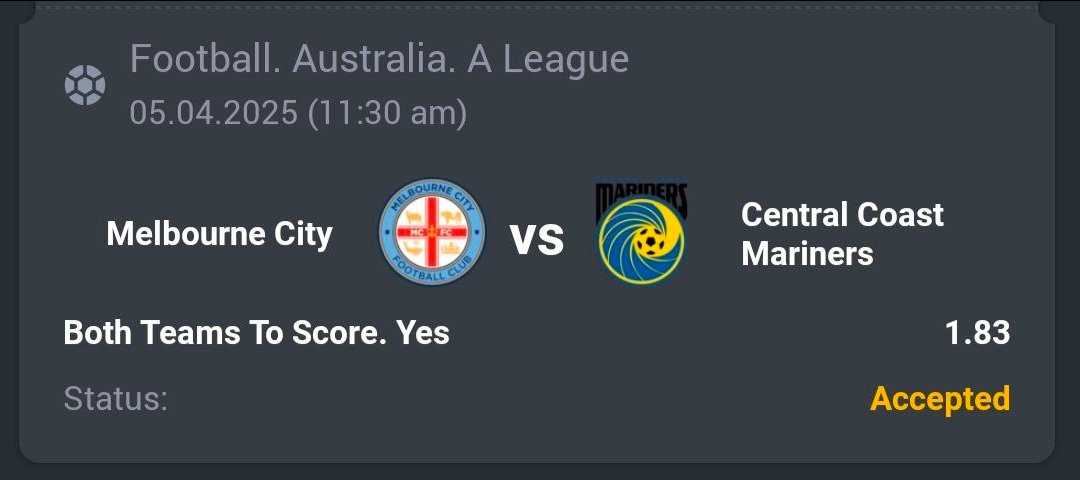 A3RBET's tweet photo. Soccer - A-League
โฝ๏ธ BTTS
๐ 1.83
๐ต 40 Units
#SoccerBetting #ALeague #BettingTips #GamblingX #SportsPicks #LiveScores #BettingOdds #soccer #bettingpicks #FootballMatch #SoccerBets #LiveBetting #SportsTips #MelbourneCity #CCMariners #CCMFC
Like + RT https://t.co/Q3rXfdYWuW