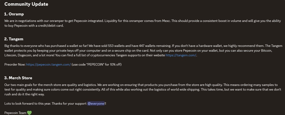 越来越完善的生态，越来越明朗的未来
$PEP <a href="/PepecoinNetwork/">Pepecoin</a>  #pow #LTC