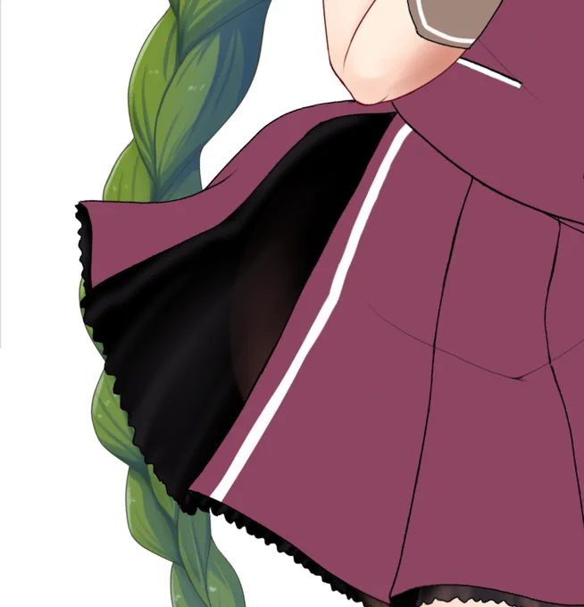 今夕雲型の制服作ってるんだけど自分でも描いてて思うんだけど、やっぱりこのスカートってフヒ何だかちょっとフヒヒイケナイ気がするのよ(˘ω˘)それにしても、今日も夕雲姉さんが可愛すぎてつらい() 