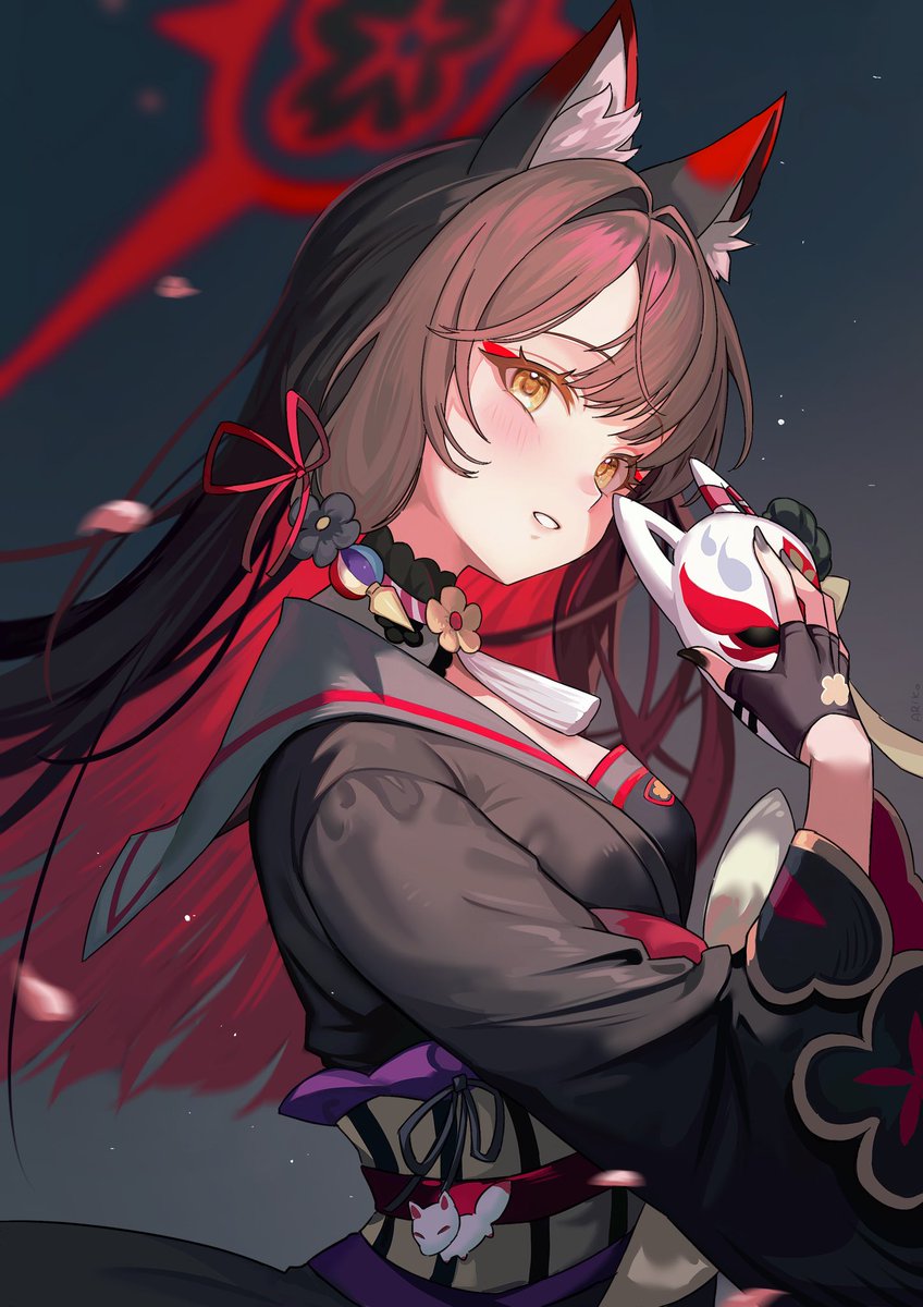 Love at first sight
( A late happy birthday to Wakamo🦊)

#BlueArchive 
#ブルーアーカイブ 
#狐坂ワカモ生誕祭2025