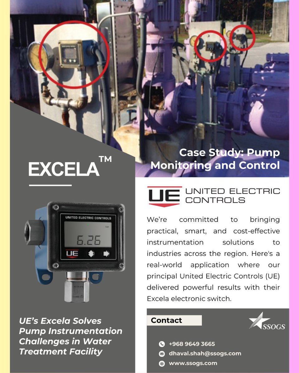 💧 Real-World Challenge Solved at a Water Treatment Facility – Thanks to UE’s Excela Electronic Switch!
<a href="/UEControls/">United Electric</a> <a href="/ssogsoman/">Silver Star Oil and Gas Solutions L.L.C.</a> 

#ssogs #UnitedElectric #Excela #InstrumentationSolutions #PumpMonitoring #WaterTreatment #IndustrialAutomation #ElectronicSwitch