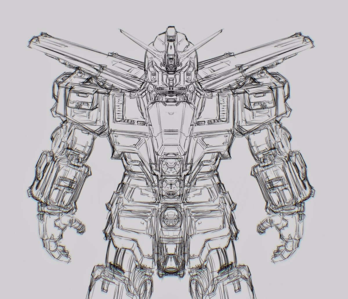 「このサイコガンダムも少し線を整えて仕上げたい 」|速水融次郎のイラスト