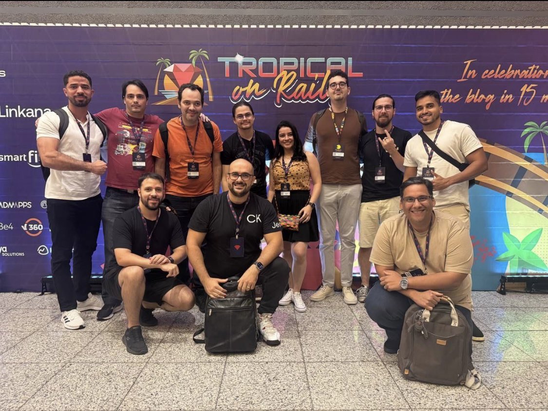 diegolinharesrb's tweet image. Just some folks from Ada.rb hands down the best Ruby community in Brazil 🇧🇷

adarb.org

(okay, I might be a little biased… I’m one of the admins). 😁

#tropicalonrails