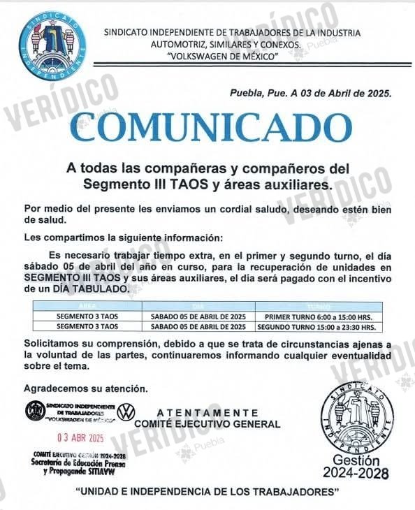 Veridico_MX's tweet photo. #PorSiTeLoPerdiste #PorSiNoLoSabías #ElDato #MundoAutomotriz
La firma Volkswagen había solicitado trabajar tiempo extra en el segmento Taos, pero se informó que ya no fue necesario 🙉
Checa todo el dato 🚗👇 https://t.co/6o13ojRqti