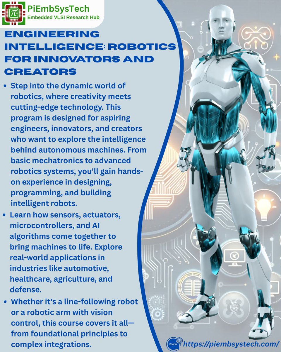piembsystech's tweet image. 🤖 Engineering Intelligence: Robotics for Innovators and Creators
📚 Read. Write. Learn. Share.
🚀 Start your journey now at 👉 piembsystech.com/robotics/
#Piembsystech #OpenSourceLearning #Robotics #EngineeringIntelligence #Innovators #TechCreators #RoboticSystems #Mechatronics