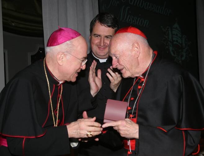 Adam25088's tweet photo. @MLJHaynes @NCRonline @CarloMVigano Vigano knew all about the restrictions (whatever they were) on McCarrick but never enforced them and said not one word until after McCarrick had already been exposed in 2018. @CarloMVigano is no whistleblower. https://t.co/tvkXKJRXSE