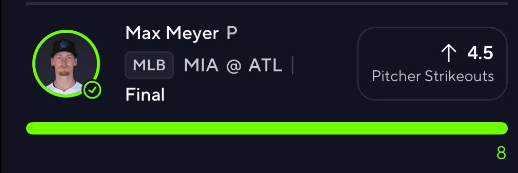 Cash The POTD ✅

soared over with 8 strikeouts

we move to 4-1 on potds 🙂‍↕️

more to come tmr ❤️

#Prizepicks #MLB #gamblingx #parlay
