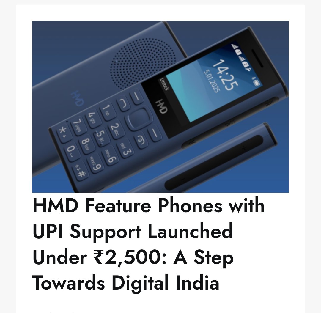 ITmatters_in's tweet photo. HMD has just launched two new feature phones in India — the HMD 130 Music and HMD 150 Music. The standout feature? UPI payment functionality built right in.
Read the full story here: https://t.co/y4Qtmu0bJ4
@HMDdevices @HMDdevicesIN
#hmdphones #featurephones #under2500 https://t.co/0jDMBScf9U