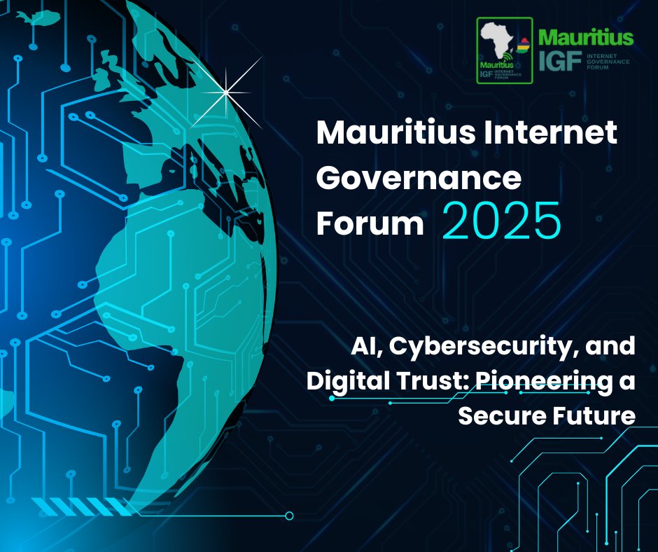 📢 Today is the Mauritius Internet Governance Forum 2025!
Theme: AI, Cybersecurity, and Digital Trust: Pioneering a Secure Future 🔐🤖
Bringing together minds to shape a safer, smarter digital world. 🌍
#MIGF2025 #CyberSecurity #AI #DigitalTrust #Mauritius #InternetGovernance