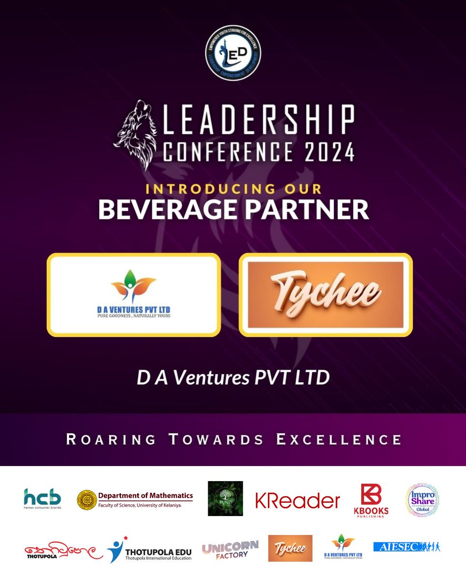 ledkln's tweet image. We are excited to welcome D A Ventures PVT LTD as the Official Beverage Partner for the Leadership Conference 2024!

Stay connected with D A Ventures PVT LTD
Daventurespvn.com

Date: 05th April  
Time: 8:30 AM onwards
Venue: A7 406

#DAVenturesPvtLtd
#LC2024_LEDKLN
#UOK