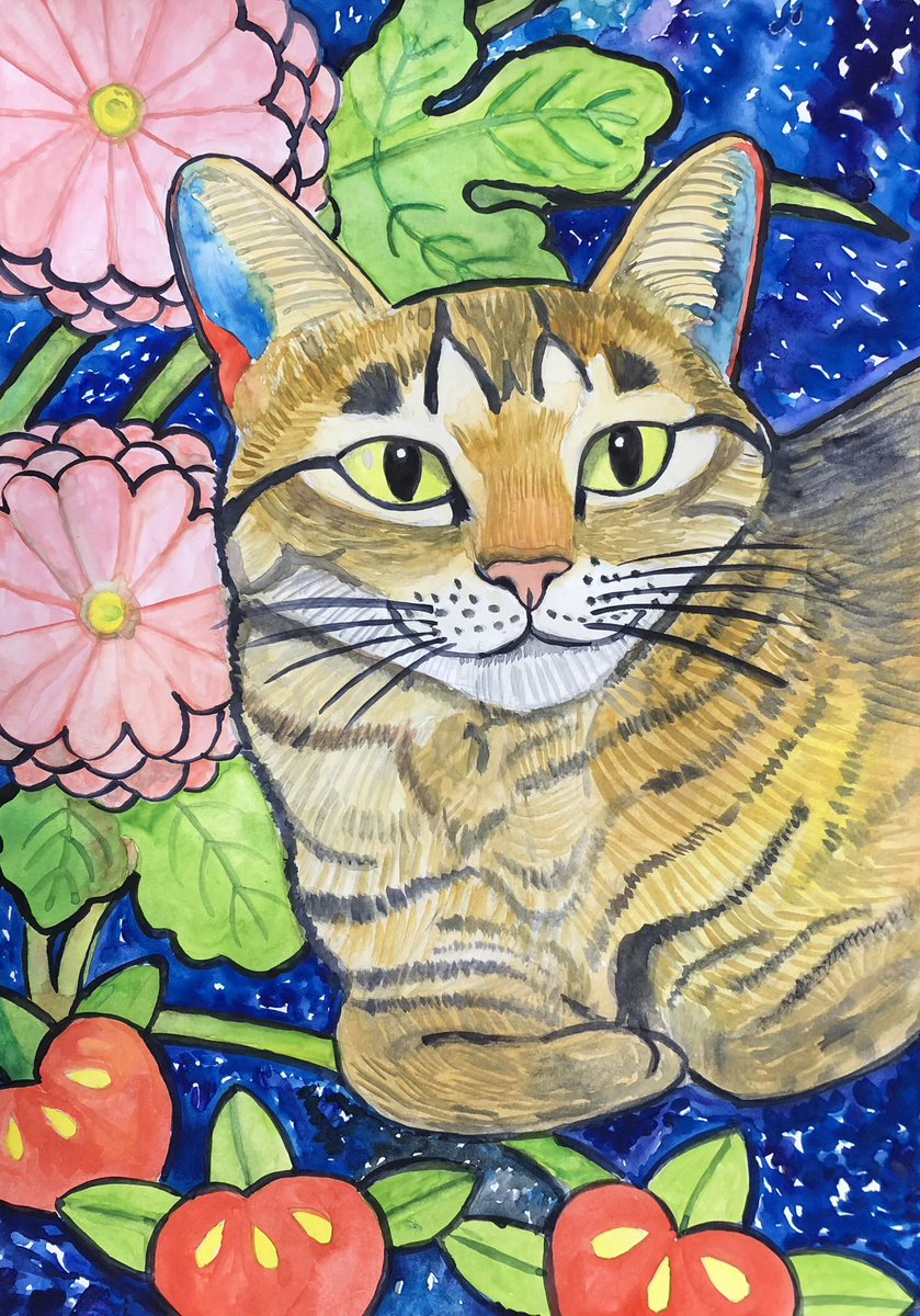 puputaro7's tweet image. 猫の絵を描きました