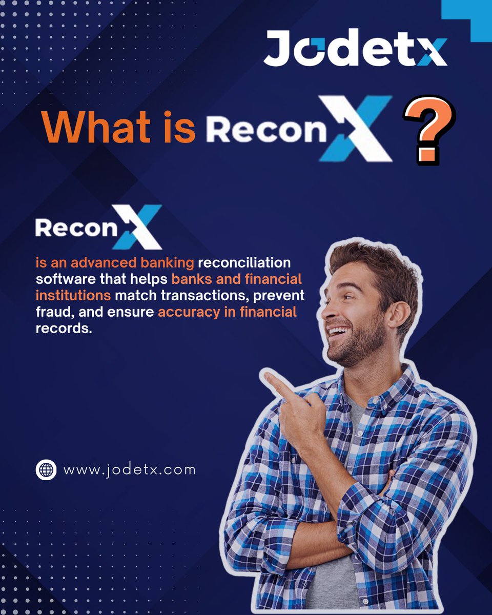 Jodetx_tech's tweet photo. ReconX: Streamlining banking reconciliation with advanced technology to prevent fraud, ensure accuracy, and optimize financial records.
.
.
.
#ReconX #BankingReconciliation #FinancialAccuracy #TransactionMatching #FraudPrevention #SecureRecords #ReliableFinance #BankingSolutions https://t.co/wueQCNqJEw