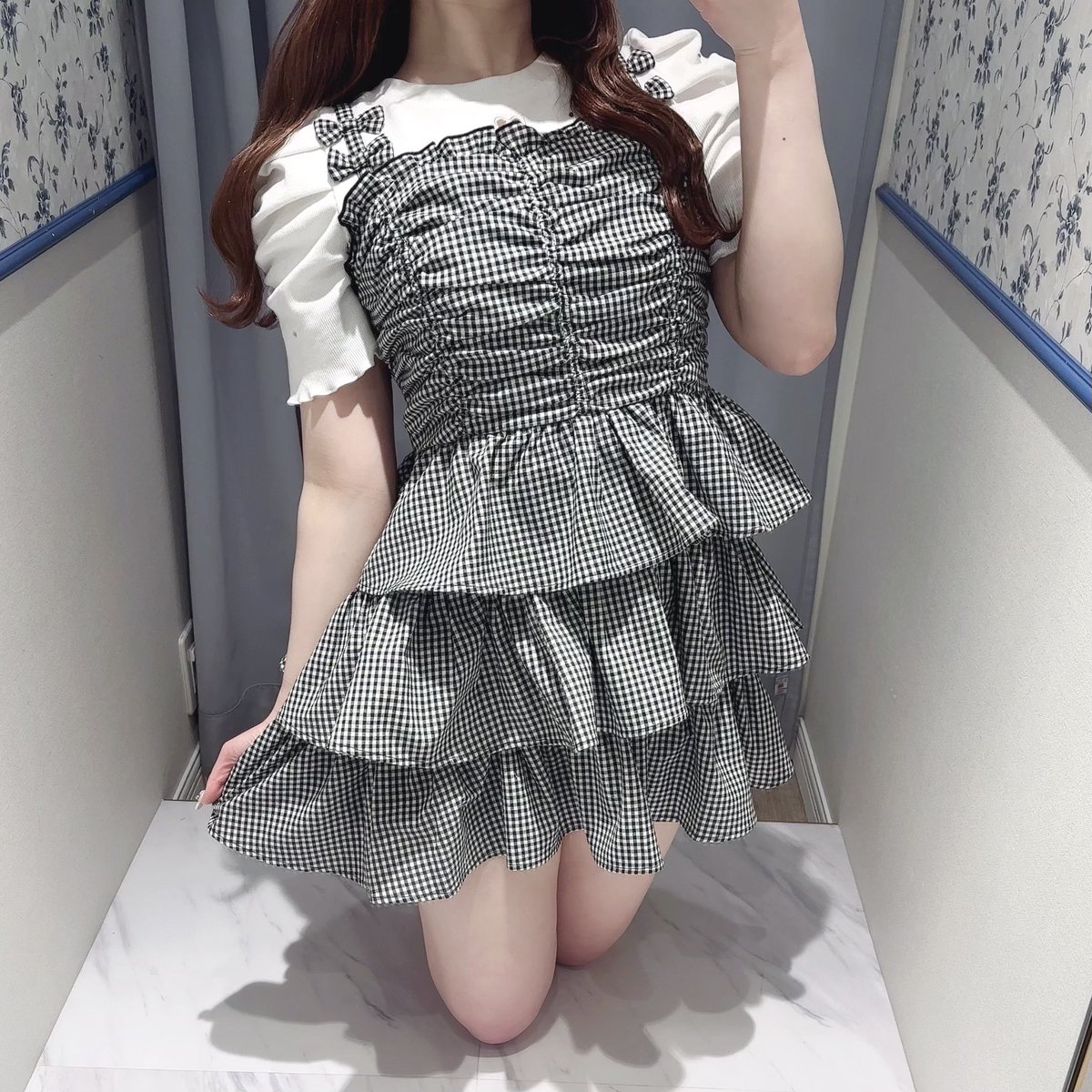 リボンキャミギャザーOP