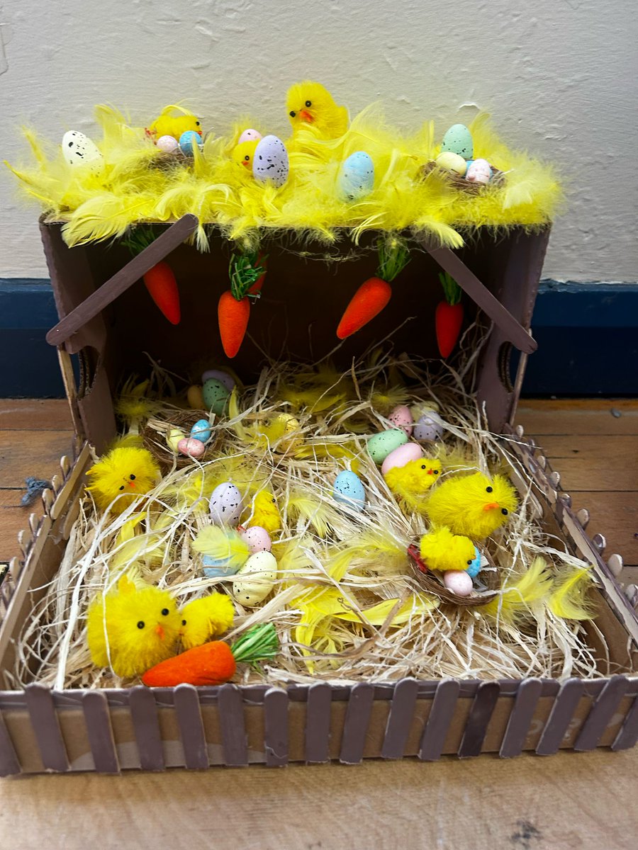 WestvalePrimary's tweet image. Easter chicks, new life at Easter. #easterboxes #RE #Creativeprojects
