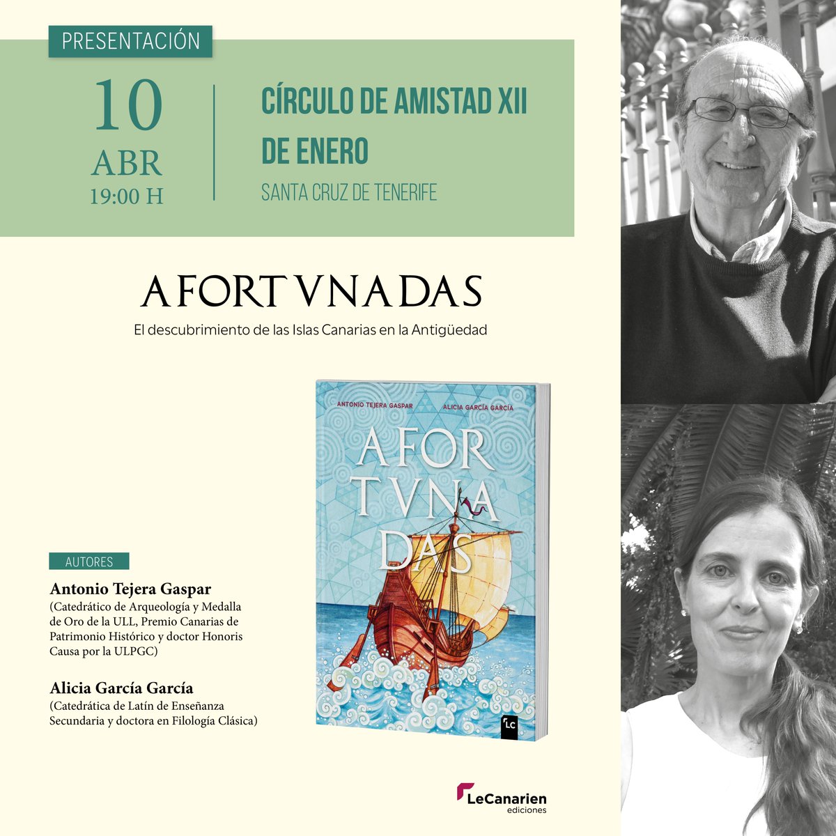 PRESENTACIÓN EN SANTA CRUZ DE TENERIFE
El Círculo de Amistad XII de Enero acoge la próxima presentación del trabajo de Antonio Tejera y Alicia García. ¡Te esperamos!
LIBRO: lecanarienediciones.com/inicio/324-afo…