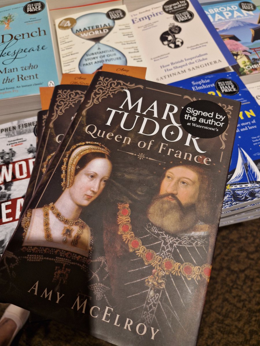 AmyMc_Books's tweet image. If you're around Wolverhampton, I popped in to @WaterstonesWton this morning to sign copies of Mary Tudor, Queen of France. Also happened to be next to a favourite historian of mine on the shelves!
