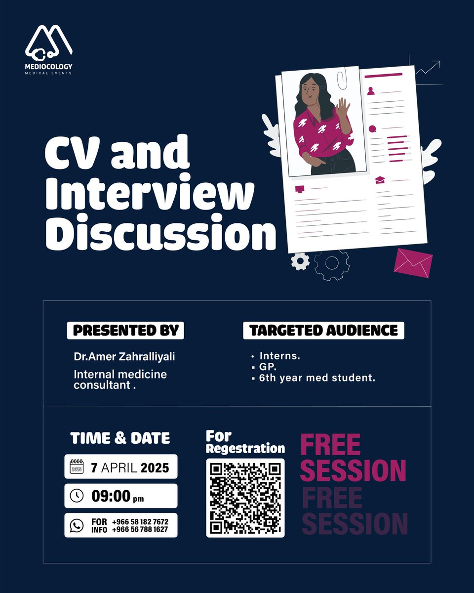 Mediocology (@mediocology) on Twitter photo بسبب الطلب الكبير منكم ولأنكم غالين علينا،راح نعيد محاضرة:
CV and interview discussion
مع الدكتور عامر زهر الليالي <a href="/amersameer/">Amer Zahralliyali</a>
محاضرة مجانية
جاهز تعرف اسرار كتابة الـCV؟
ايش الهدف من المقابلة الشخصية؟🤔
للتسجيل👇:
forms.gle/1FvVQY74RkzUin…
جهز نفسك تسمع اسرار محد بيقولها لك عن بسبب الطلب الكبير منكم ولأنكم غالين علينا،راح نعيد محاضرة:
CV and interview discussion
مع الدكتور عامر زهر الليالي <a href="/amersameer/">Amer Zahralliyali</a>
محاضرة مجانية
جاهز تعرف اسرار كتابة الـCV؟
ايش الهدف من المقابلة الشخصية؟🤔
للتسجيل👇:
forms.gle/1FvVQY74RkzUin…
جهز نفسك تسمع اسرار محد بيقولها لك عن