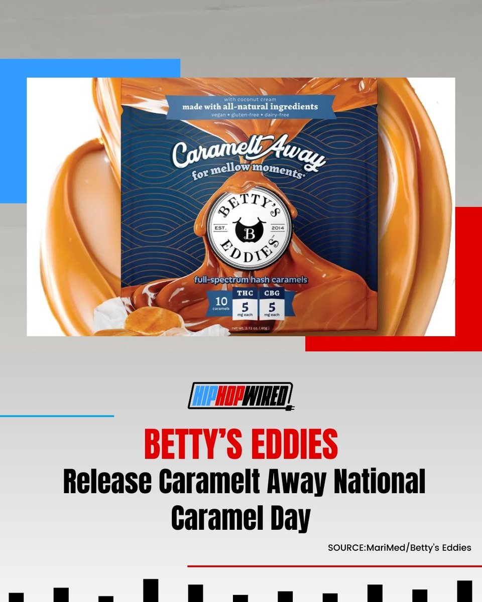 April 5 is National Caramel Day and Betty's Eddies, one of the top brands in the edible cannabis space, is rolling out its new Caramelt Away chews.bit.ly/43zQ7R7